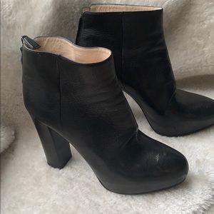 Prada black platform bootie